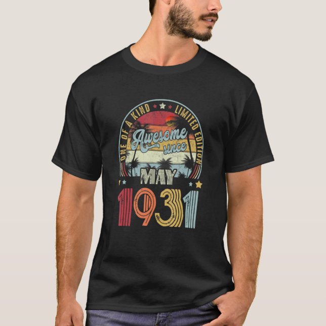Camiseta Increíble desde mayo de 1931, cumpleaños, 91 años, (Anverso)