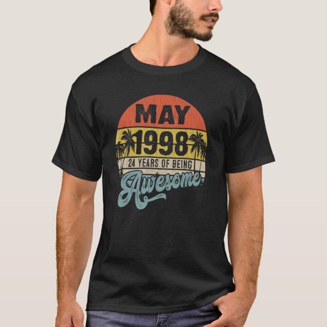 Camiseta Increíble desde mayo de 1998 24 años de edad cumpl (Anverso)