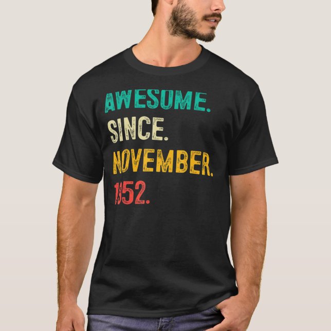 Camiseta Increíble desde noviembre de 1952 70º cumpleaños 7 (Anverso)