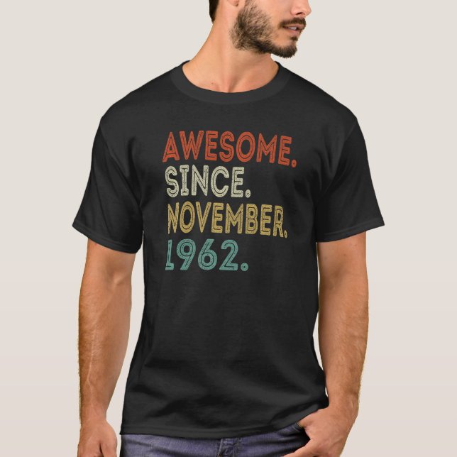 Camiseta Increíble desde noviembre de 1962 60 años (Anverso)