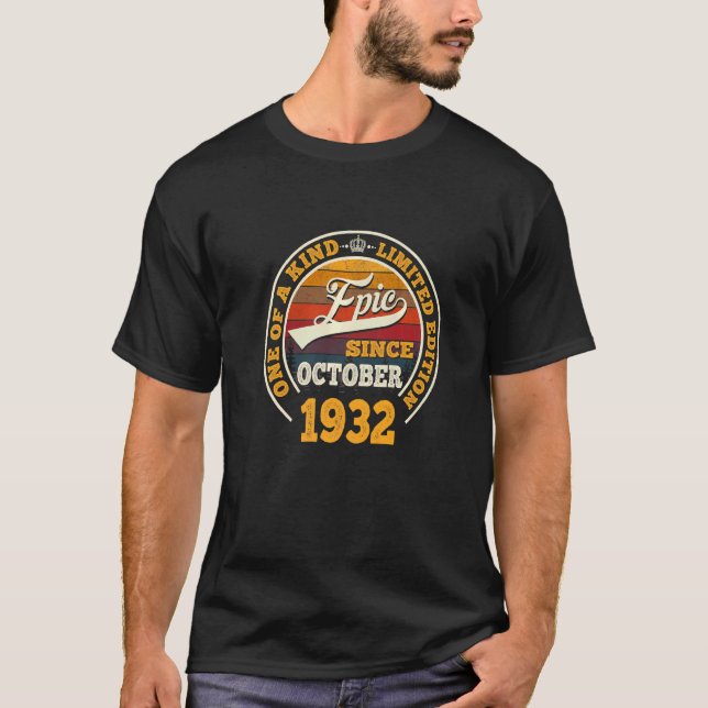 Camiseta Increíble desde octubre de 1932 90º cumpleaños 90  (Anverso)