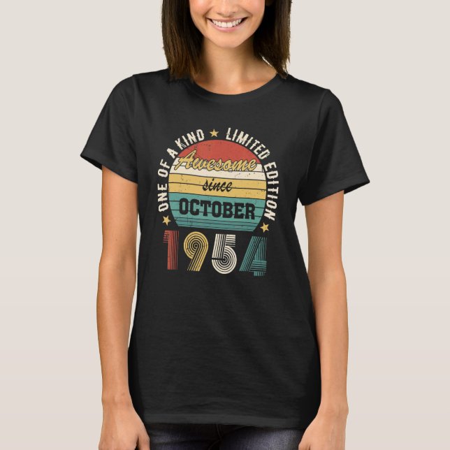 Camiseta Increíble desde octubre de 1954, feliz cumpleaños  (Anverso)