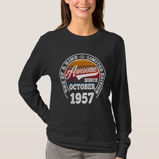 Camiseta Increíble desde octubre de 1957 65º cumpleaños 65  (Anverso)