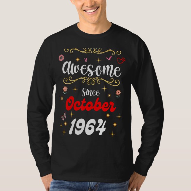 Camiseta Increíble desde octubre de 1964, flores de cumplea (Anverso)