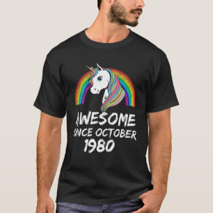 Camiseta Increíble desde octubre de 1980, el arcoiris unico