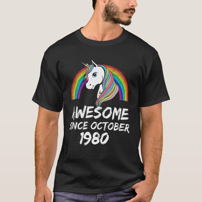 Camiseta Increíble desde octubre de 1980, el arcoiris unico (Anverso)
