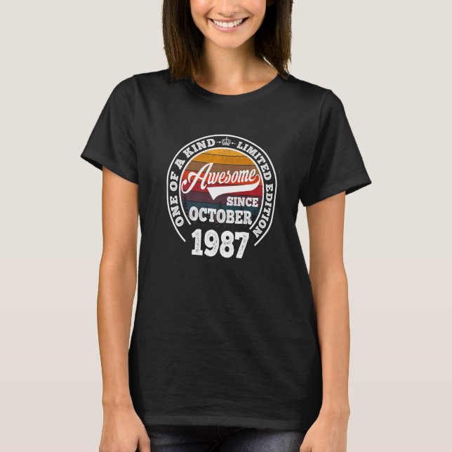 Camiseta Increíble desde octubre de 1987 35º cumpleaños 35  (Anverso)