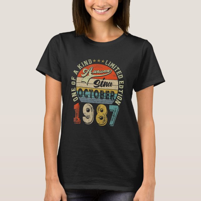 Camiseta Increíble desde octubre de 1987 35º cumpleaños 35  (Anverso)