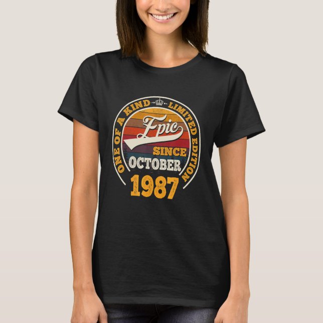 Camiseta Increíble desde octubre de 1987 35º cumpleaños 35  (Anverso)