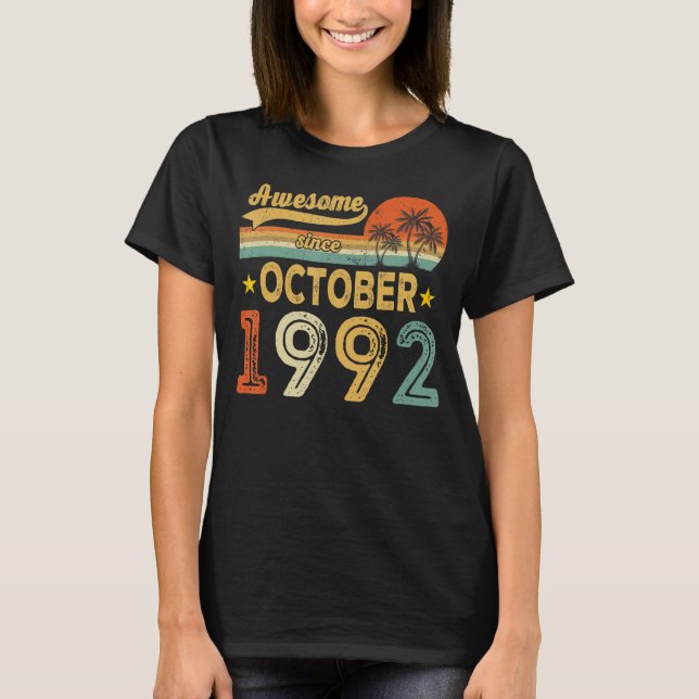 Camiseta Increíble desde octubre de 1992 30º cumpleaños 30  (Anverso)