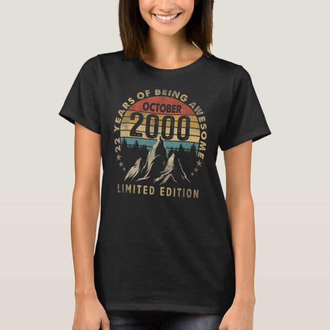 Camiseta Increíble desde octubre de 2000 22 años de edad (Anverso)