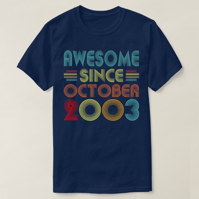 Camiseta Increíble desde octubre de 2003 19 años de antigüe (Diseño del anverso)