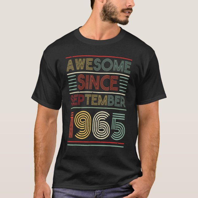 Camiseta Increíble desde septiembre de 1965 Feliz cumpleaño (Anverso)