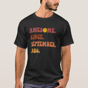 Camiseta Increíble desde septiembre de 1980 Retro Groovy 42
