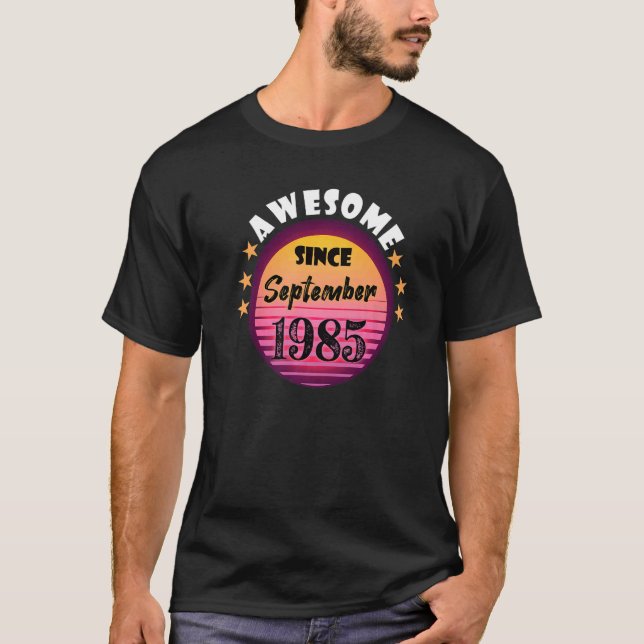 Camiseta Increíble desde septiembre de 1985 Cumpleaños 1985 (Anverso)