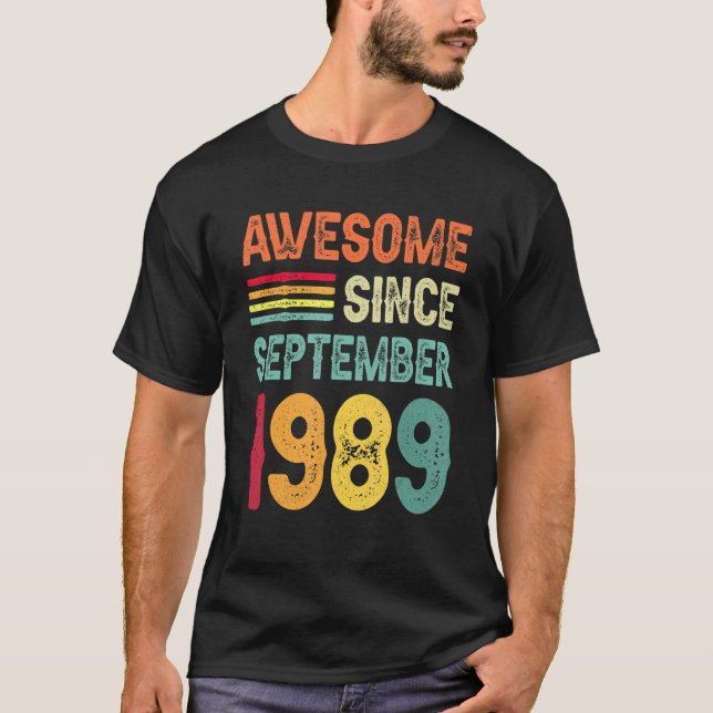 Camiseta Increíble desde septiembre de 1989 33 años (Anverso)