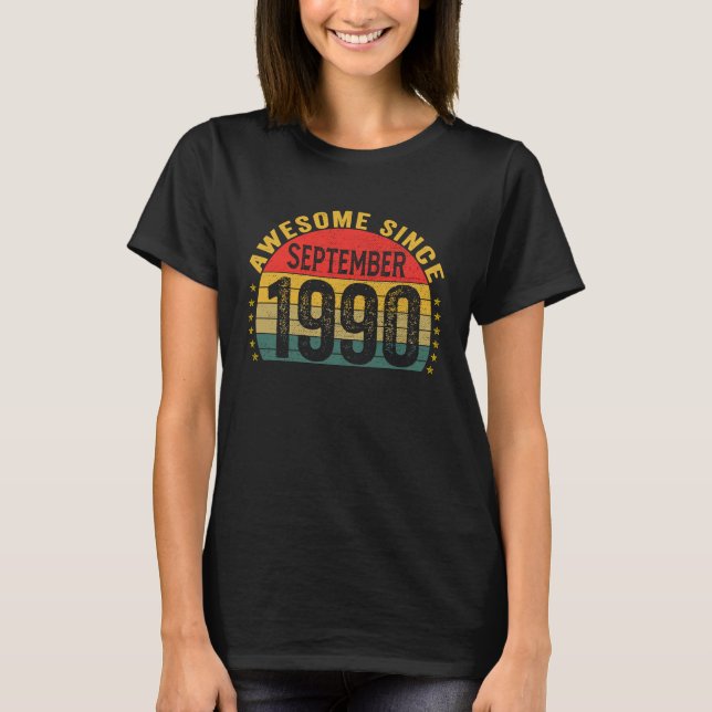 Camiseta Increíble desde septiembre de 1990 33 Años Mujeres (Anverso)