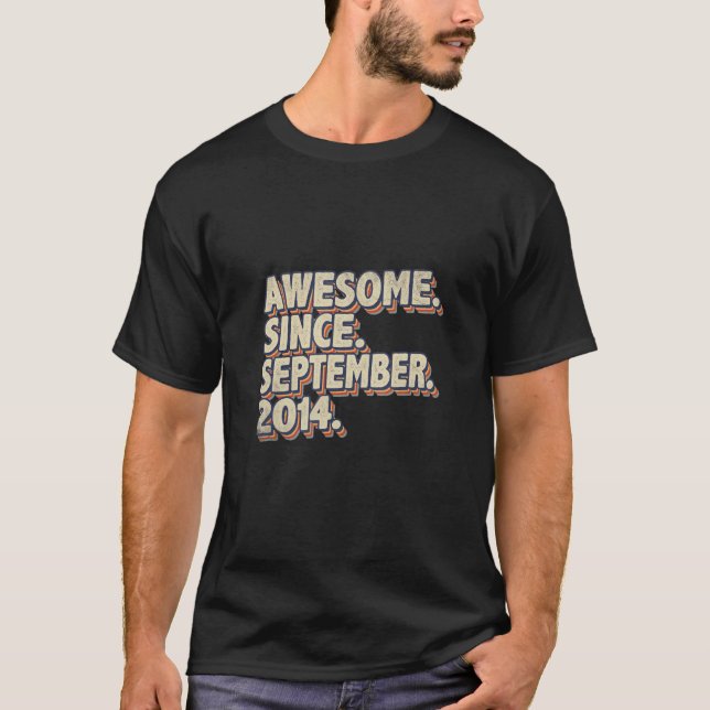 Camiseta Increíble desde septiembre de 2014 8 cumpleaños re (Anverso)