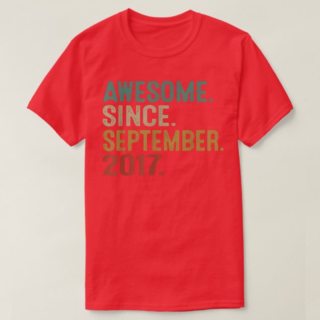 Camiseta Increíble desde septiembre de 2017: 5° cumpleaños  (Diseño del anverso)
