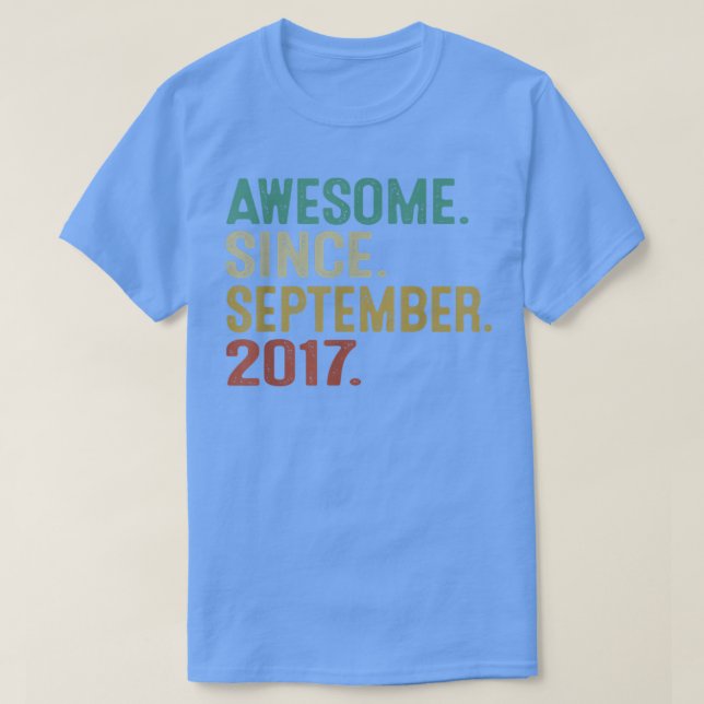 Camiseta Increíble desde septiembre de 2017: 5° cumpleaños (Diseño del anverso)