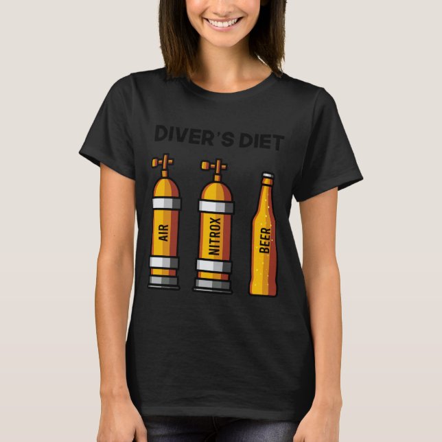 Camiseta Increíble Dieta de Cerveza para Buceadores Diverti (Anverso)