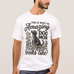 Camiseta Increíble diseño floral vintage de mamá de perro_1