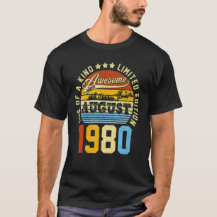 Camiseta Increíble edad de 42 años desde agosto de 1980 42º