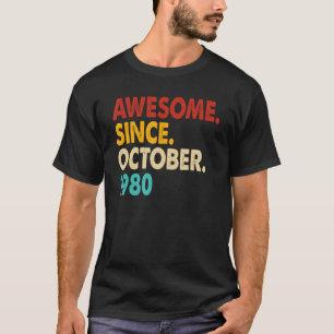 Camiseta Increíble edad de 42 años desde octubre de 1980 42
