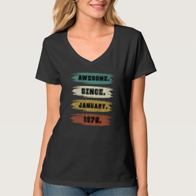 Camiseta Increíble edad de 44 años desde enero de 1978 44º  (Anverso)