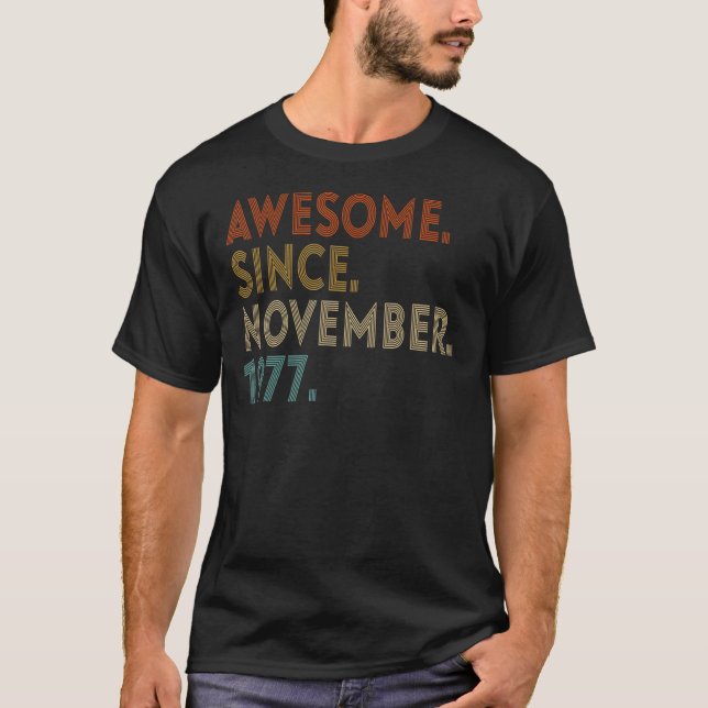 Camiseta Increíble edad de 45 años desde noviembre de 1977  (Anverso)