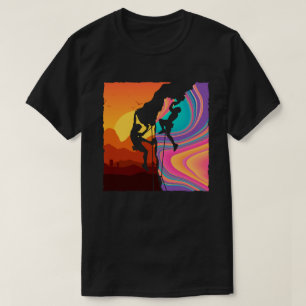Camiseta Increíble escalada en la montaña rock de pared r