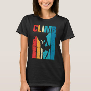 Camiseta Increíble escalada roca en montaña retro escalador