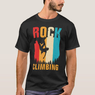 Camiseta Increíble escalada roca en montaña retro escalador