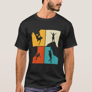 Camiseta Increíble escalada roca en montaña retro escalador