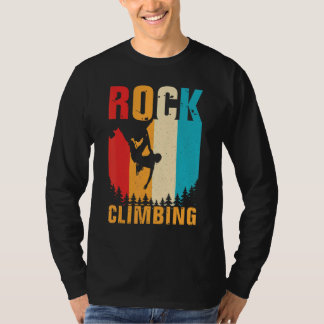 Camiseta Increíble escalada roca en montaña retro escalador