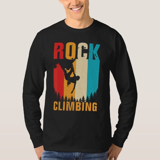 Camiseta Increíble escalada roca en montaña retro escalador (Anverso)