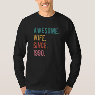 Camiseta Increíble esposa desde 1990 32º Aniversario del Bo