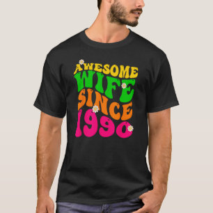 Camiseta Increíble esposa desde 1990, aniversario de Boda G