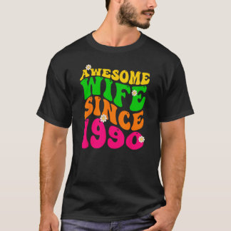 Camiseta Increíble esposa desde 1990, aniversario de Boda G