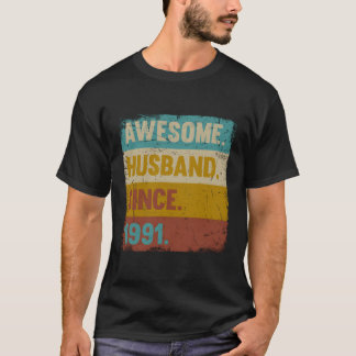 Camiseta Increíble Esposo 1991 32º Aniversario Boda De