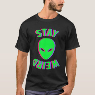 Camiseta Increíble Estancia Rara Alien Face Glitch Ufo Extr
