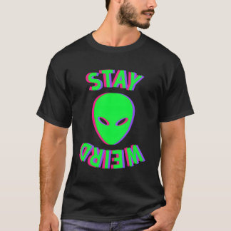 Camiseta Increíble Estancia Rara Alien Face Glitch Ufo Extr