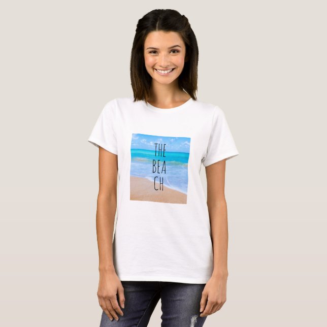 Camiseta Increíble foto de escena tropical de playa (Anverso completo)