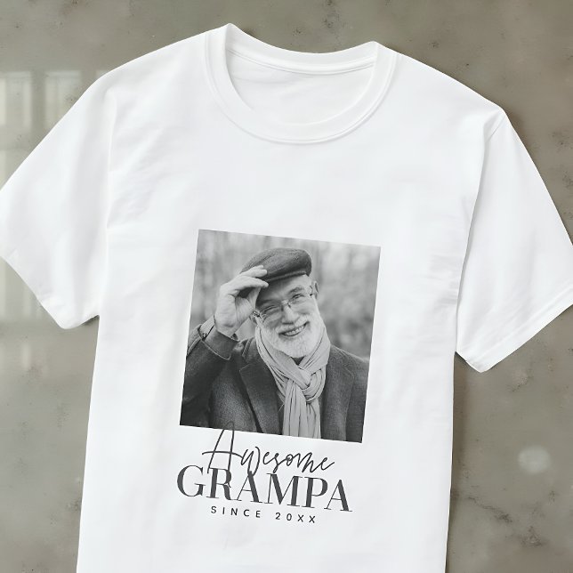 Camiseta Increíble Grampa desde 20XX Sencilla Foto Elegante (Subido por el creador)
