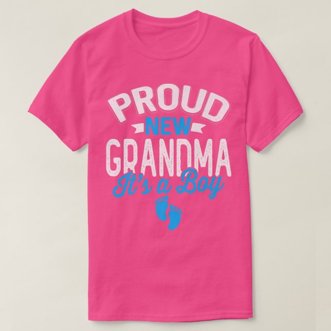 Camiseta Increíble Guay Orgullosa Nueva Abuela, es un chico (Diseño del anverso)