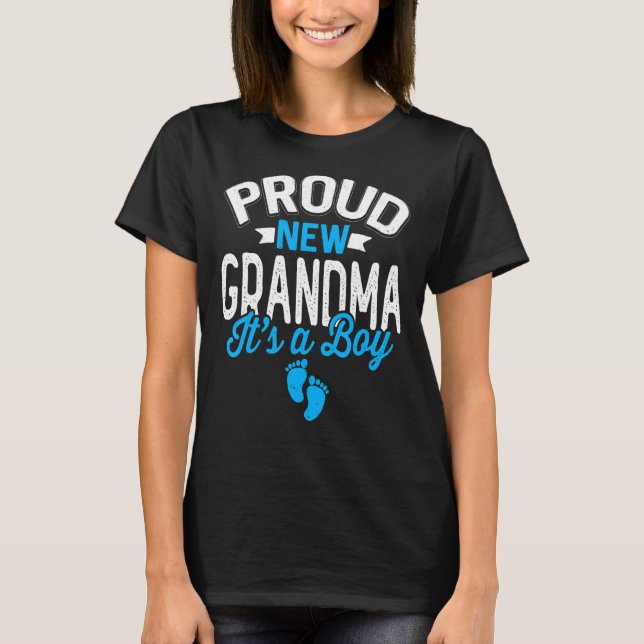 Camiseta Increíble Guay Orgullosa Nueva Abuela, es un chico (Anverso)