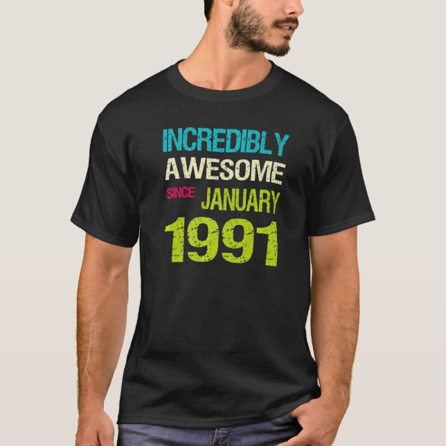 Camiseta Increíble Increíble desde el cumpleaños de enero d (Anverso)
