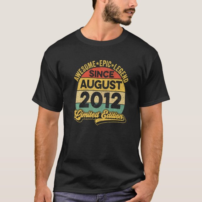 Camiseta Increíble leyenda desde agosto de 2012 10 cumpleañ (Anverso)