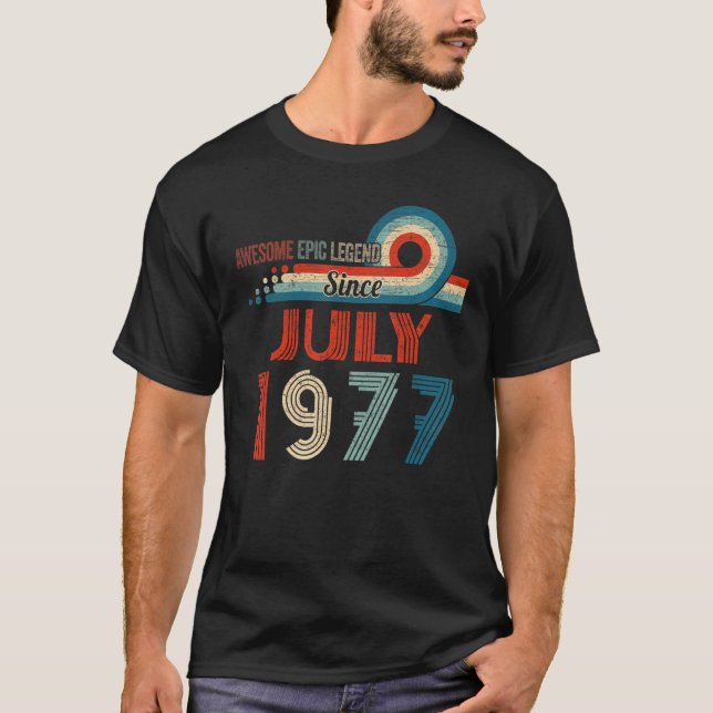 Camiseta Increíble leyenda épica desde julio de 1977 45º cu (Anverso)