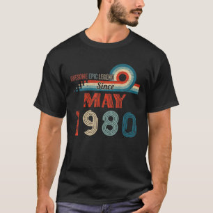 Camiseta Increíble Leyenda Épica Desde Mayo De 1980 42º Cum